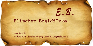 Elischer Boglárka névjegykártya